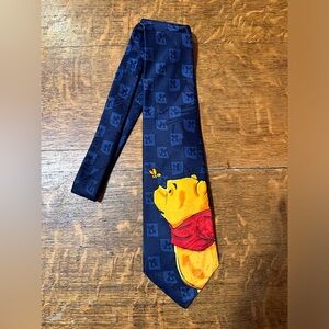 Vintage Winnie the Pooh Tie Disney Store Ties Blue‎ Red Gold Honey